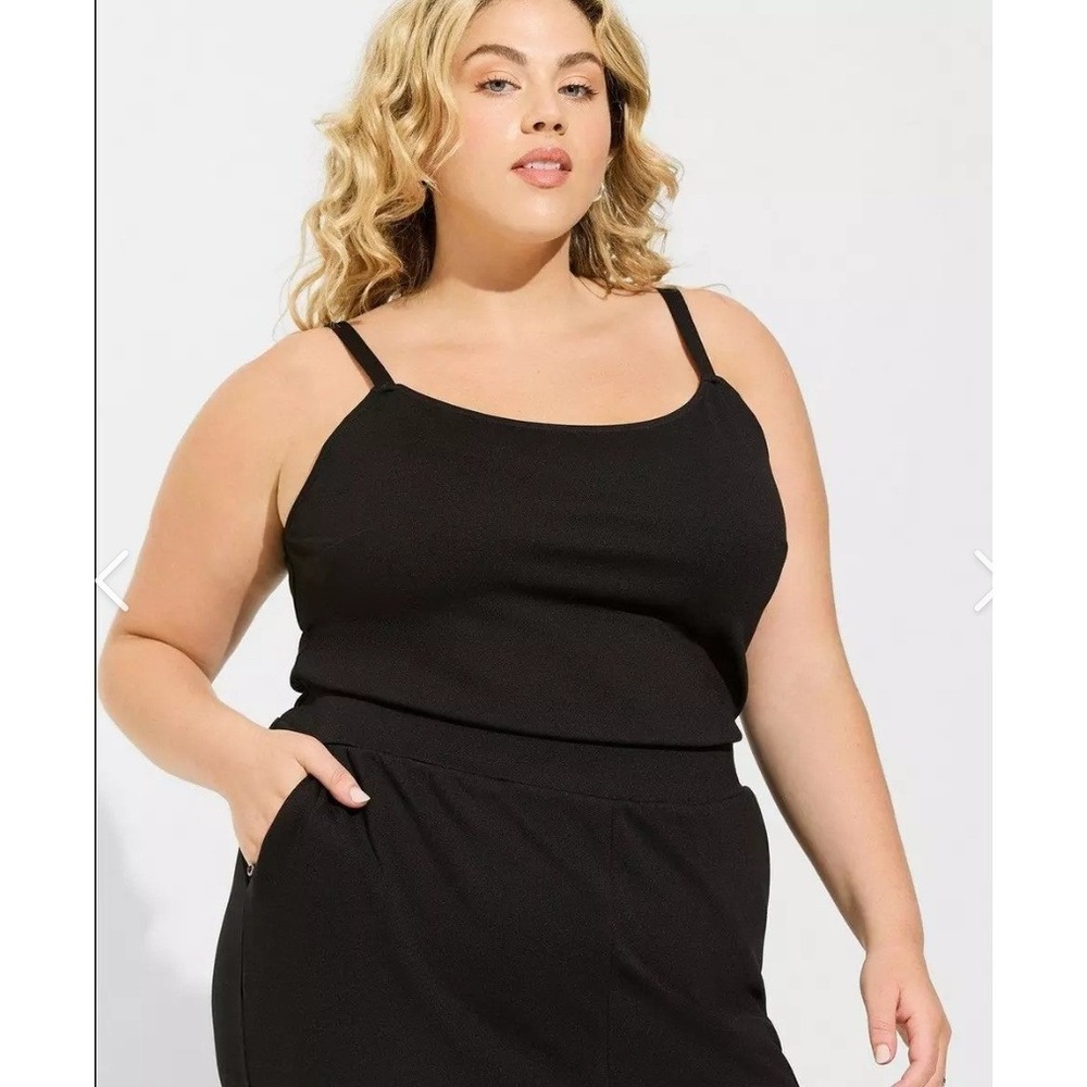 Torrid Ponte Sleeveless Jumpsuit Deep Black Plus Size 3X 22-24 New With Tags - Picture 4 of 13